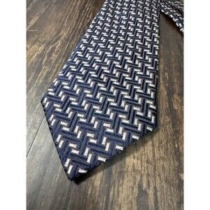 BOSS Hugo Boss Purple Silk Geometric Pattern Men’s Tie Italy Made